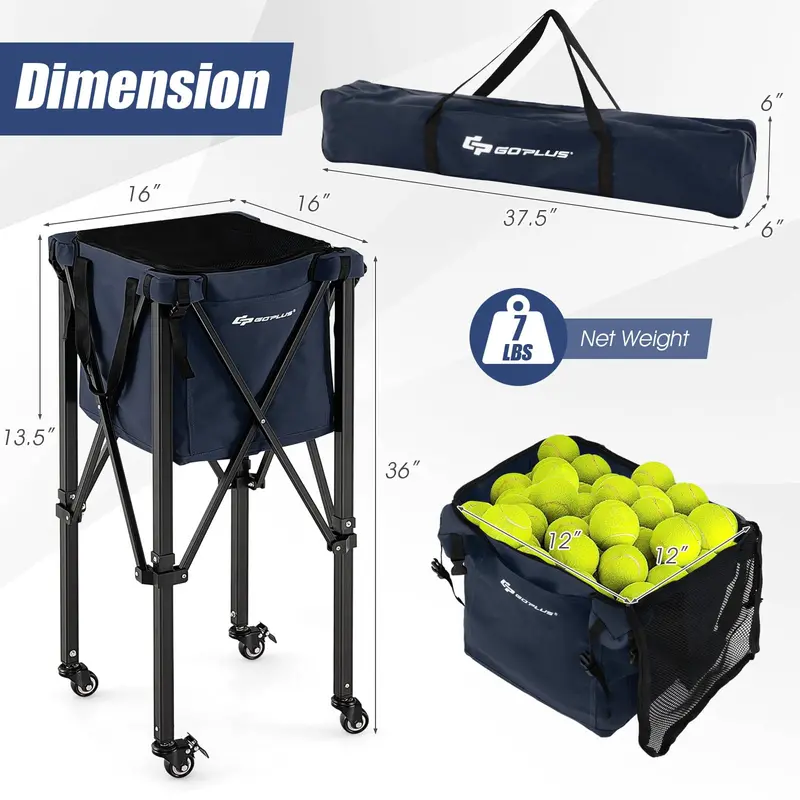 Collapsible Aluminum Tennis Ball Hopper — Two-Tier, Lightweight Ball Collection System