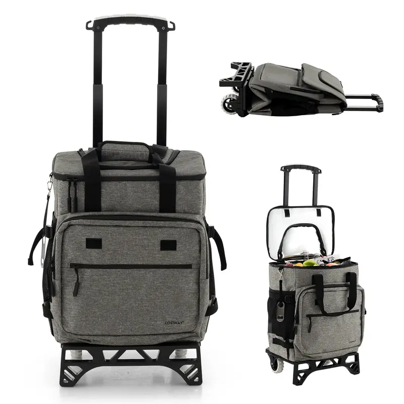 Collapsible Rolling Cooler Bag – Holds 50 Cans, Insulated & Wheel-Enabled