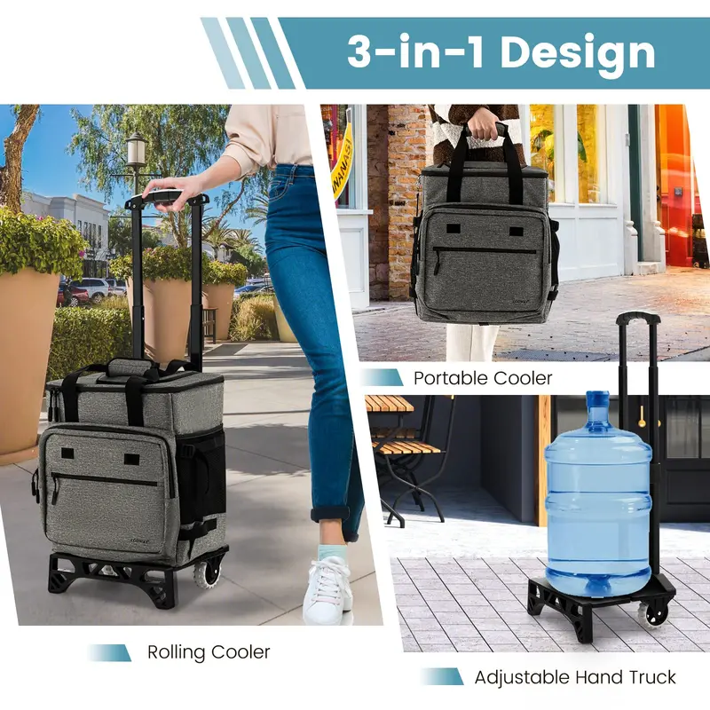 Collapsible Rolling Cooler Bag – Holds 50 Cans, Insulated & Wheel-Enabled 2