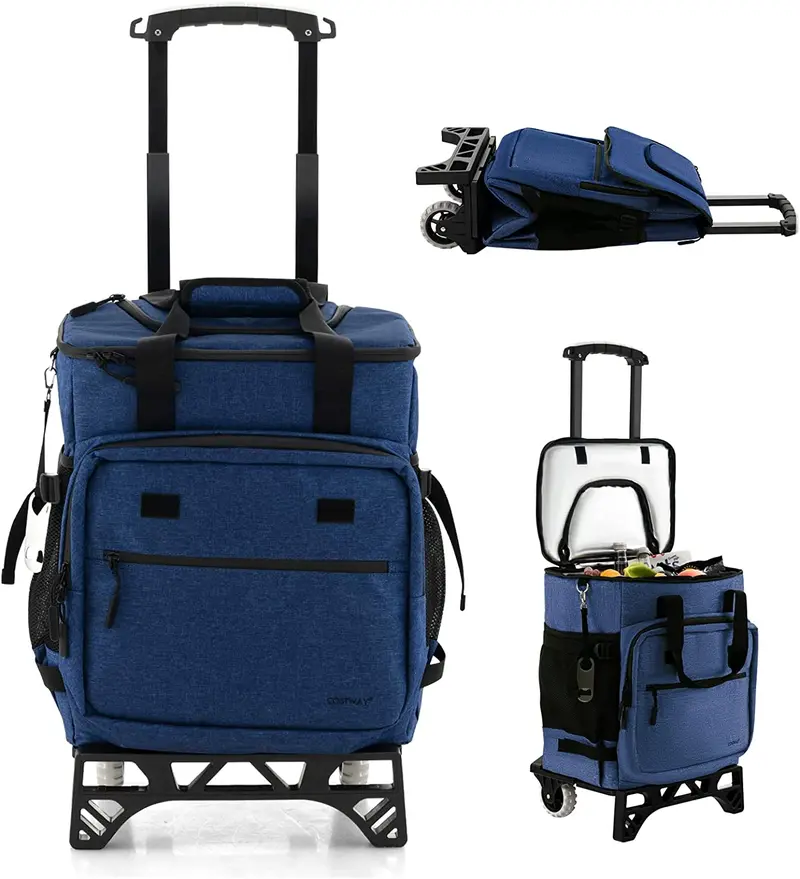 Collapsible Rolling Cooler Bag – Holds 50 Cans, Insulated & Wheel-Enabled