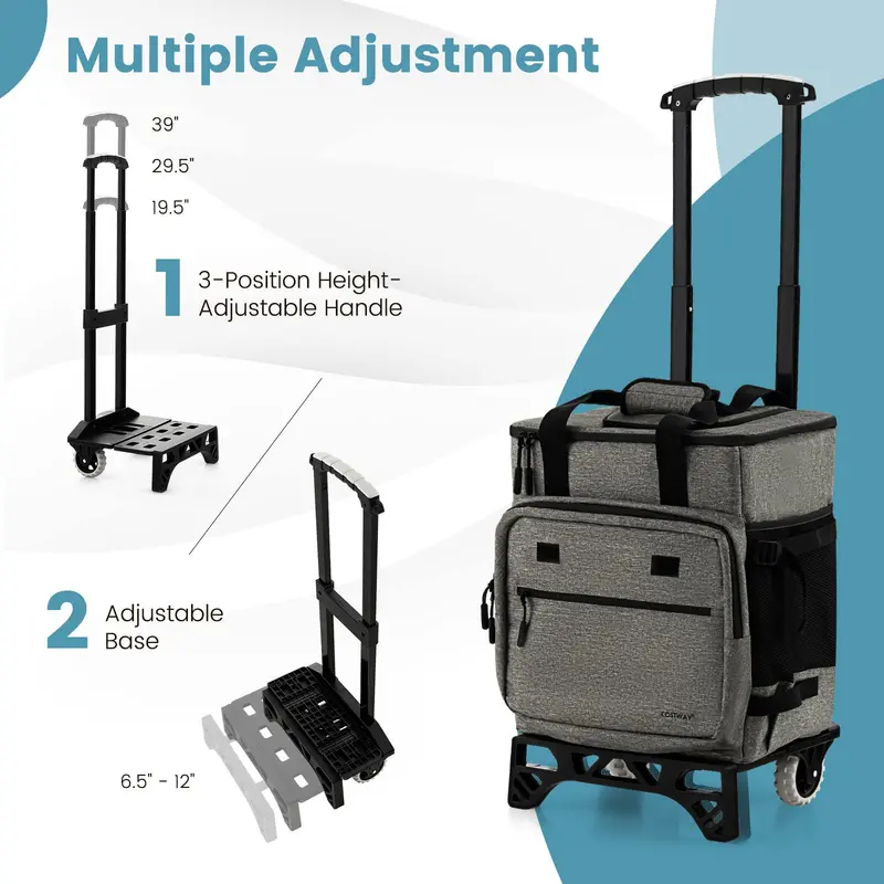 Collapsible Rolling Cooler Bag – Holds 50 Cans, Insulated & Wheel-Enabled