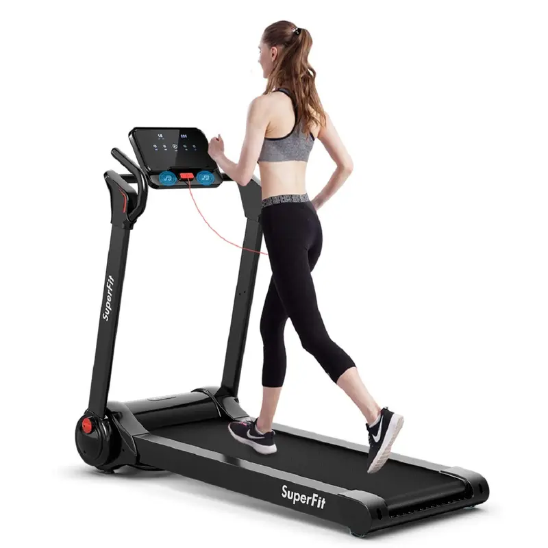 Compact Folding Treadmill with 2.25HP Motor and 8-Stage Cushioning System