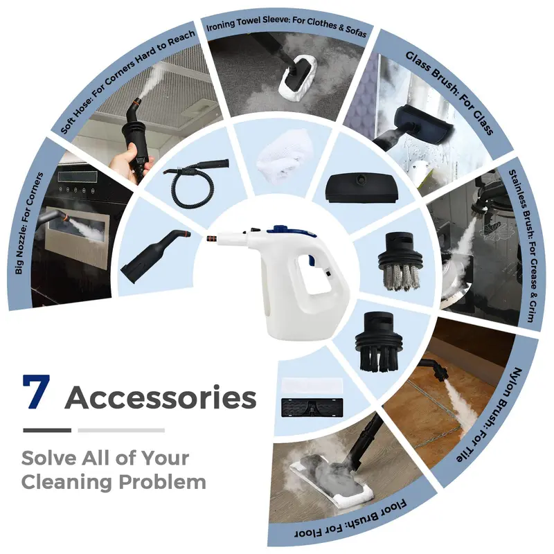 Compact Handheld Steam Cleaner – Multi-Surface Deep-Cleaning Tool for Floors, Fabrics & More
