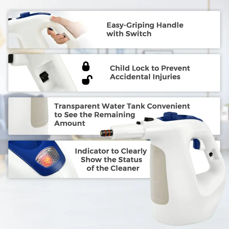 Compact Handheld Steam Cleaner – Multi-Surface Deep-Cleaning Tool for Floors, Fabrics & More