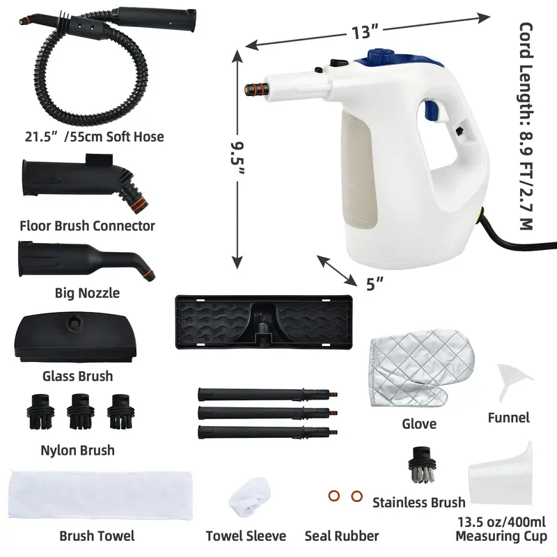 Compact Handheld Steam Cleaner – Multi-Surface Deep-Cleaning Tool for Floors, Fabrics & More