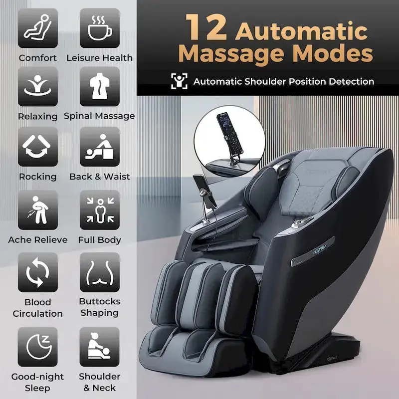Costway SL-Track Zero Gravity Massage Chair – Full-Body Roller System with Targeted Lumbar Relief