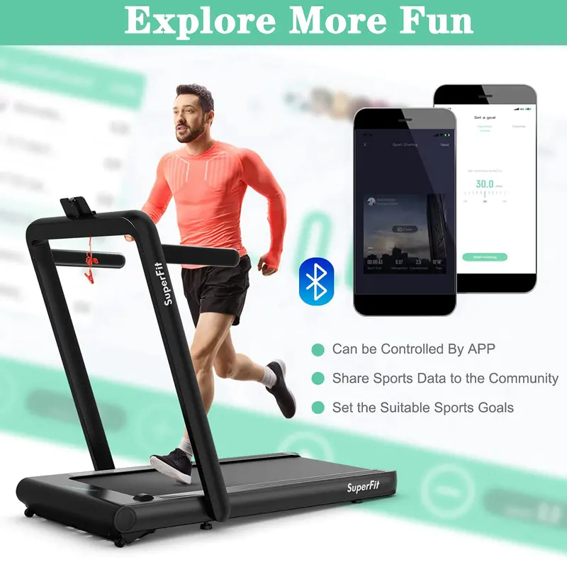 Dual-Function Under-Desk Folding Treadmill – 4.75HP Motor with App Compatibility and Compact Design