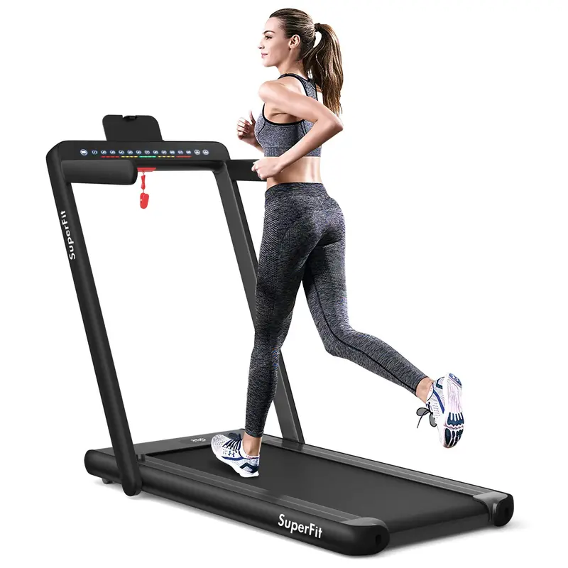 Dual-Screen Under-Desk Folding Treadmill – 2.25HP Compact Superfit Exercise Machine