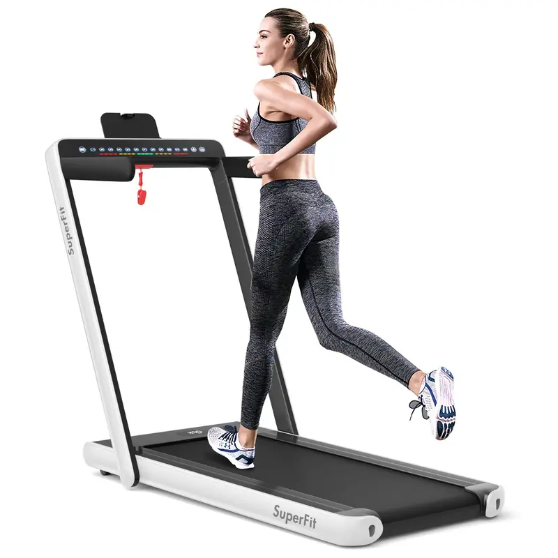 Dual-Screen Under-Desk Folding Treadmill – 2.25HP Compact Superfit Exercise Machine