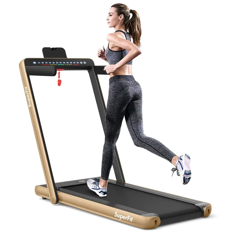 Dual-Screen Under-Desk Folding Treadmill – 2.25HP Compact Superfit Exercise Machine