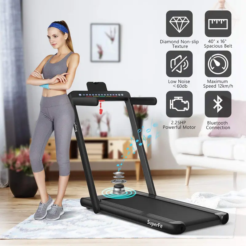 Dual-Screen Under-Desk Folding Treadmill – 2.25HP Compact Superfit Exercise Machine 2