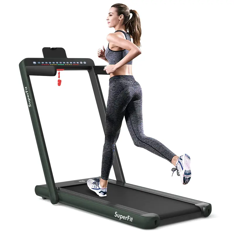 Dual-Screen Under-Desk Folding Treadmill – 2.25HP Compact Superfit Exercise Machine