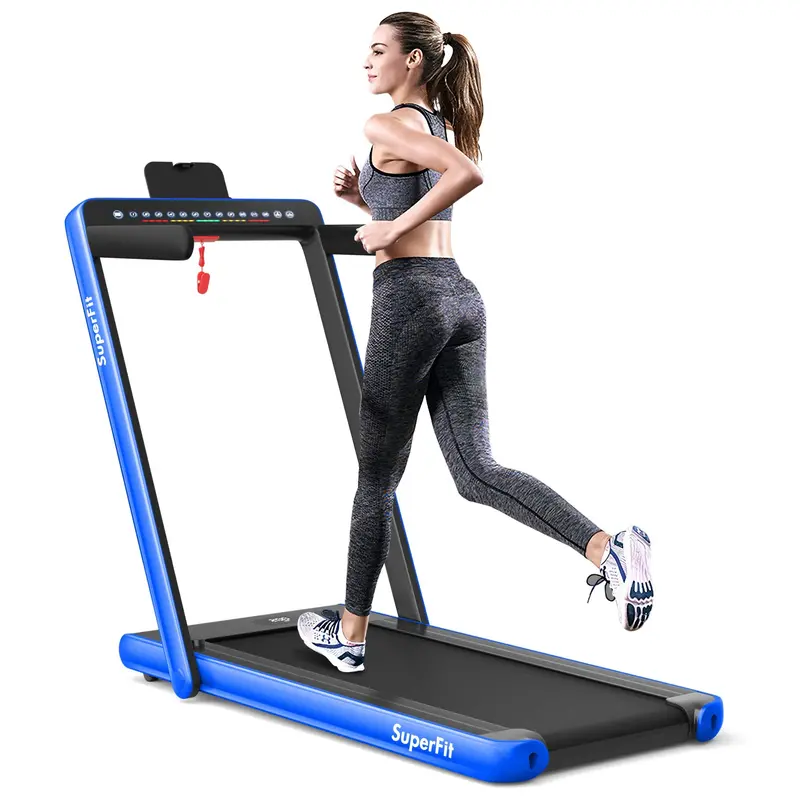 Dual-Screen Under-Desk Folding Treadmill – 2.25HP Compact Superfit Exercise Machine