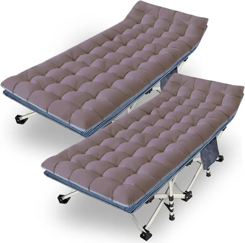 Dual-Use Folding Cot Set – Padded Twin-Size Mats for Adults or Kids, Space-Saving Home & Camp Solution