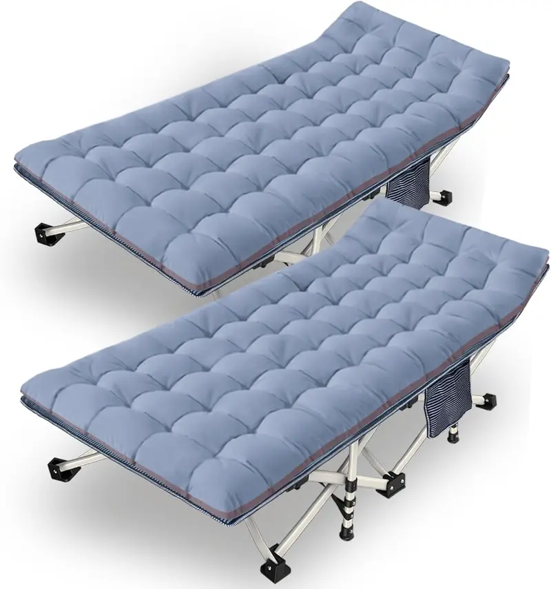 Dual-Use Folding Cot Set – Padded Twin-Size Mats for Adults or Kids, Space-Saving Home & Camp Solution