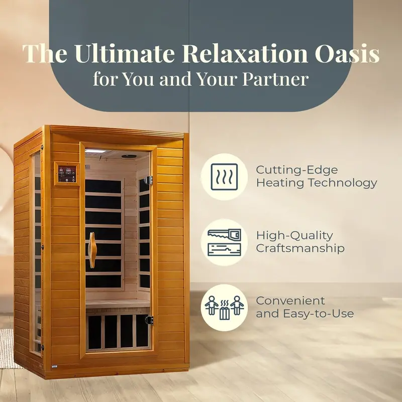 Dynamic Saunas Andora Infrared Sauna – Two-Person Low-EMF Design in Canadian Hemlock 2