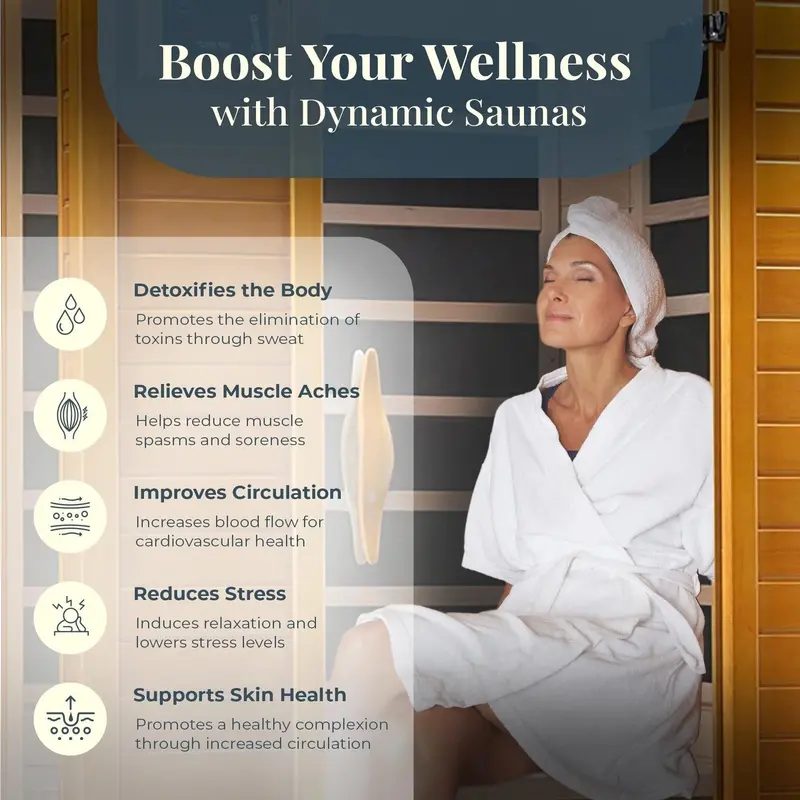 Dynamic Saunas Andora Infrared Sauna – Two-Person Low-EMF Design in Canadian Hemlock