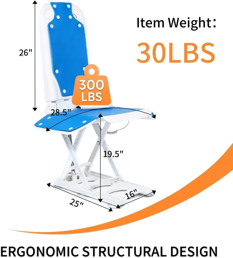Electric Floor Lift Chair for Seniors – Motorized Standing Assistance Chair with 20-Inch Height Adjustment Range and 300-Pound Weight Capacity