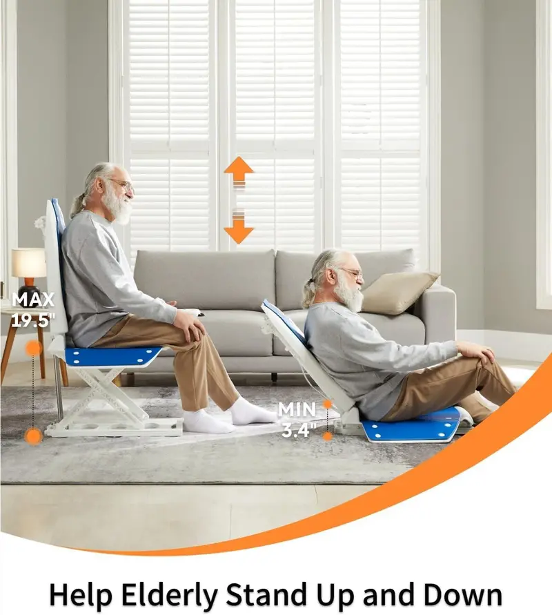Electric Floor Lift Chair for Seniors – Motorized Standing Assistance Chair with 20-Inch Height Adjustment Range and 300-Pound Weight Capacity