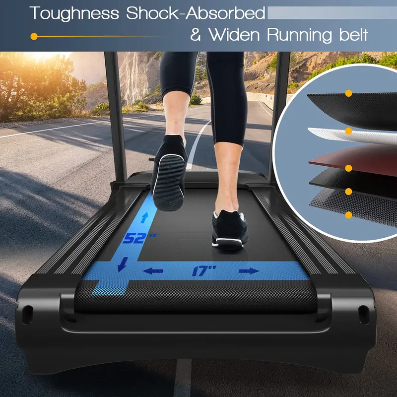 Electric Folding Treadmill – 3.75HP Motor, Adjustable Incline, Smart App Integration, and 15 Preset Workouts
