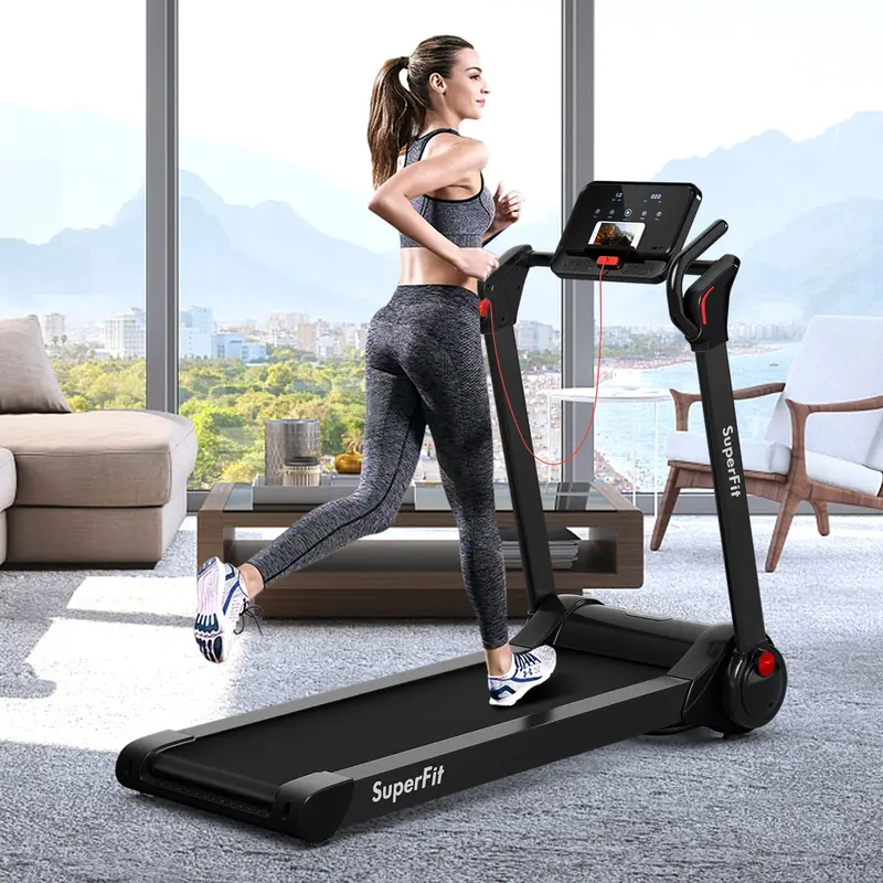 Electric Space-Saving Treadmill – 2.25HP Superfit Model with Bright LED Display and Rapid-Fold Mechanism 2