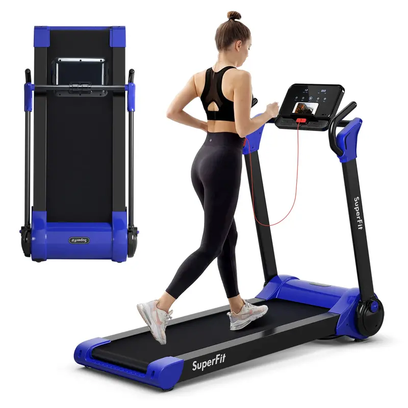 Electric Space-Saving Treadmill – 2.25HP Superfit Model with Bright LED Display and Rapid-Fold Mechanism