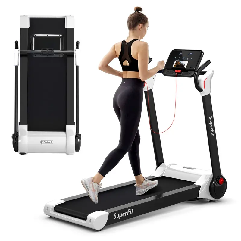 Electric Space-Saving Treadmill – 2.25HP Superfit Model with Bright LED Display and Rapid-Fold Mechanism