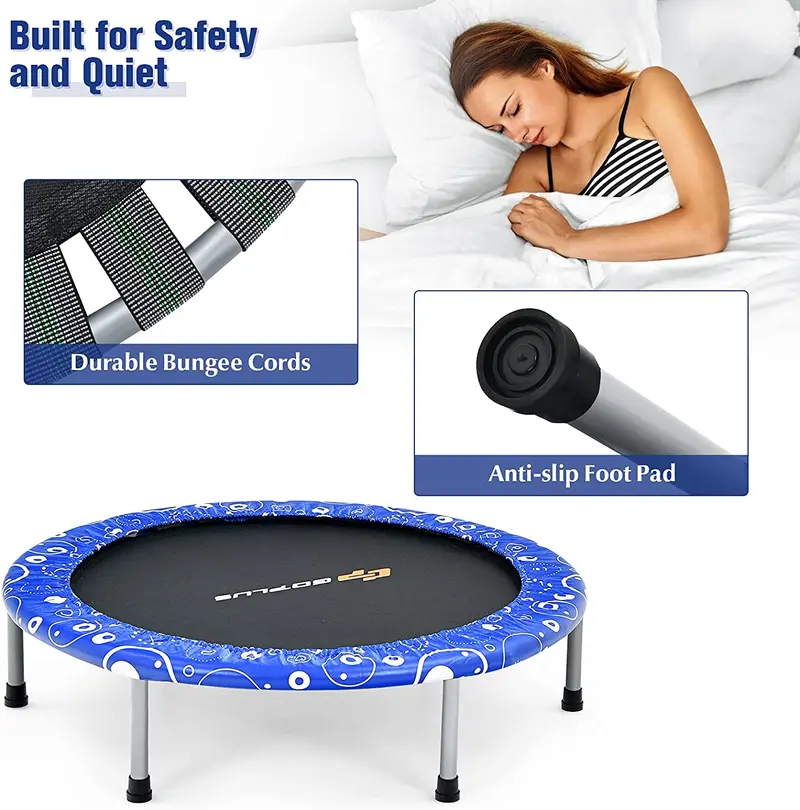 Enclosed 36-Inch Kids’ Folding Trampoline – Safety-Padded Rebounder with Handle & Compact Design