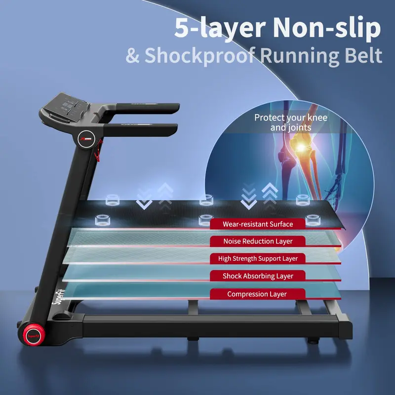 Entry-Level Foldable Treadmill – 3.75 HP Freestanding Model with 12 Preset Workouts & App Compatibility