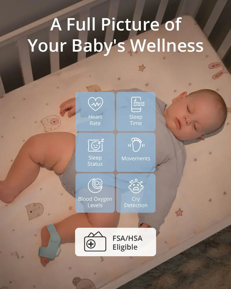 eufy Baby Smart Sock S320 Wearable Monitor – Pulse Oximetry, 2K HD Camera, and Instant Health Alerts 2
