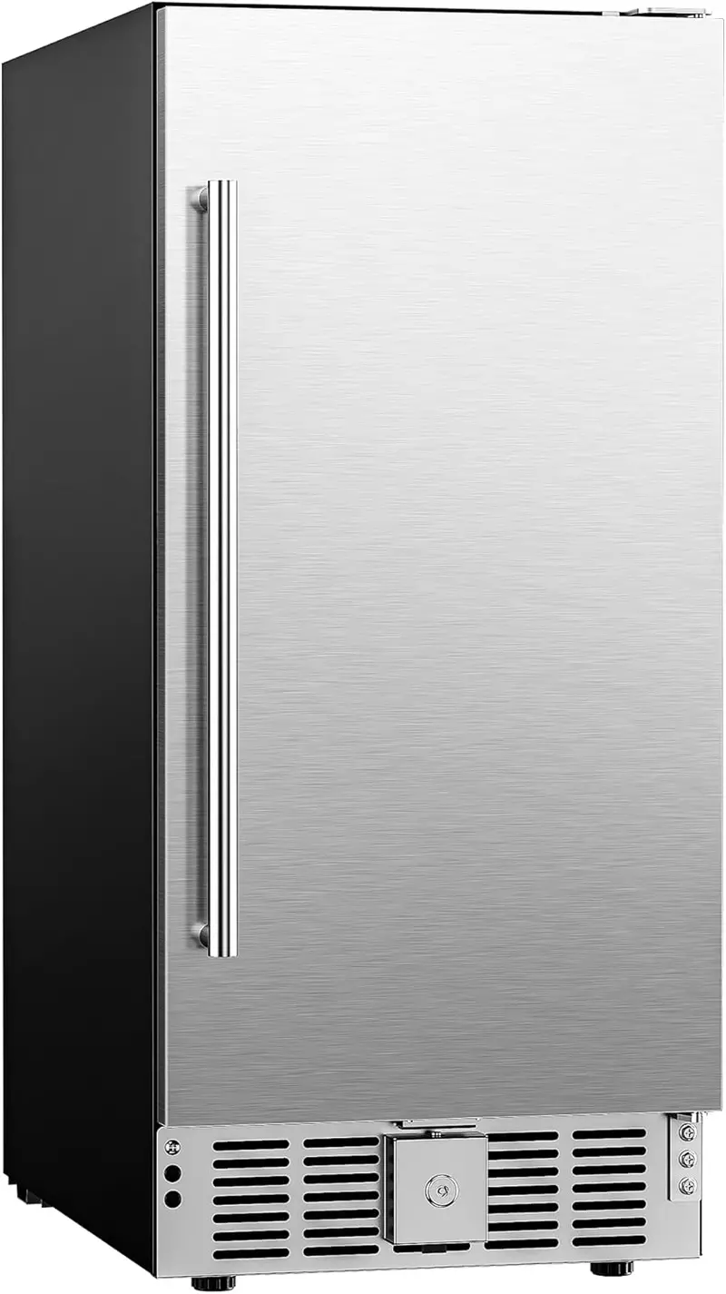 EUHOMY 15-Inch Undercounter Beverage Fridge – 127-Can Capacity, Stainless Steel Door, Flexible Installation Options for Soda, Beer & Drinks