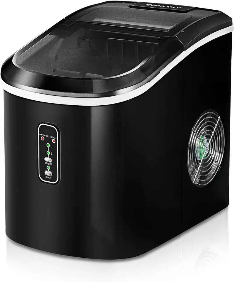 EUHOMY Countertop Nugget Ice Maker – High-Yield 40 lbs/Day Sonic Pellet Ice Machine with Self-Cleaning Cycle, Ice Scoop, and Storage Basket – Stainless Steel Build