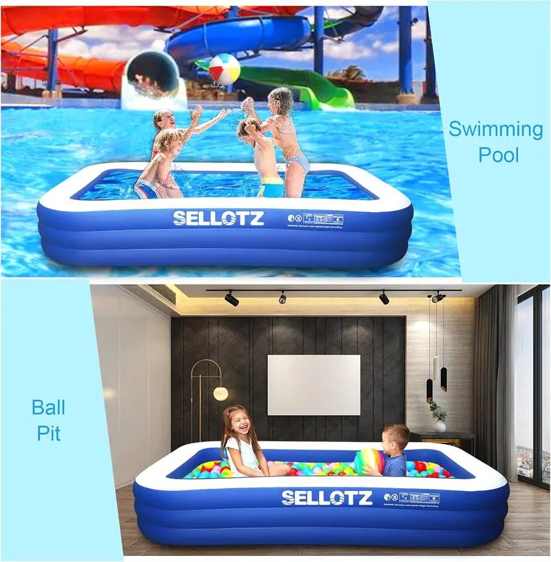 Extra-Large Backyard Inflatable Family Pool – 120" x 72" x 22" Heavy-Gauge Vinyl Pool for Summer Play & Toddler Safety
