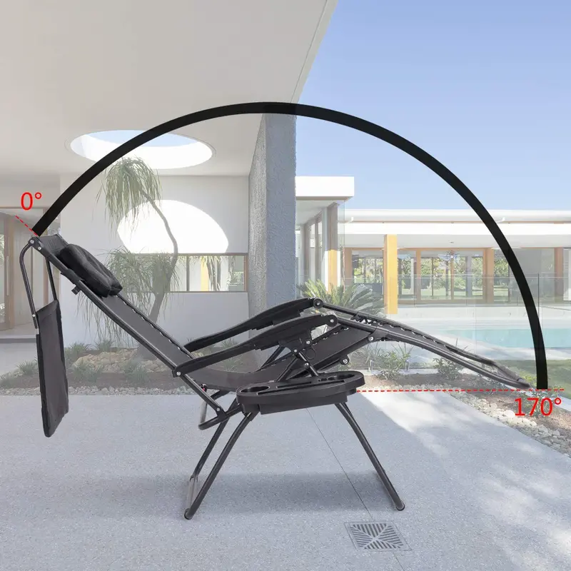 Extra-Wide Zero-Gravity Recliner with Adjustable Canopy – Premium Outdoor Lounge Chair