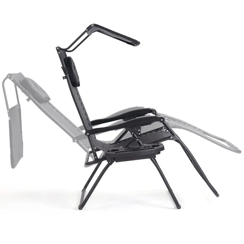 Extra-Wide Zero-Gravity Recliner with Adjustable Canopy – Premium Outdoor Lounge Chair