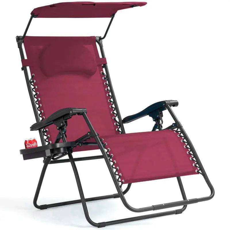 Extra-Wide Zero-Gravity Recliner with Adjustable Canopy – Premium Outdoor Lounge Chair