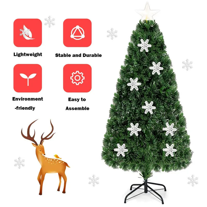 Fiber Optic Artificial Christmas Tree — Twinkling Light Effects & Pre-Lit Convenience