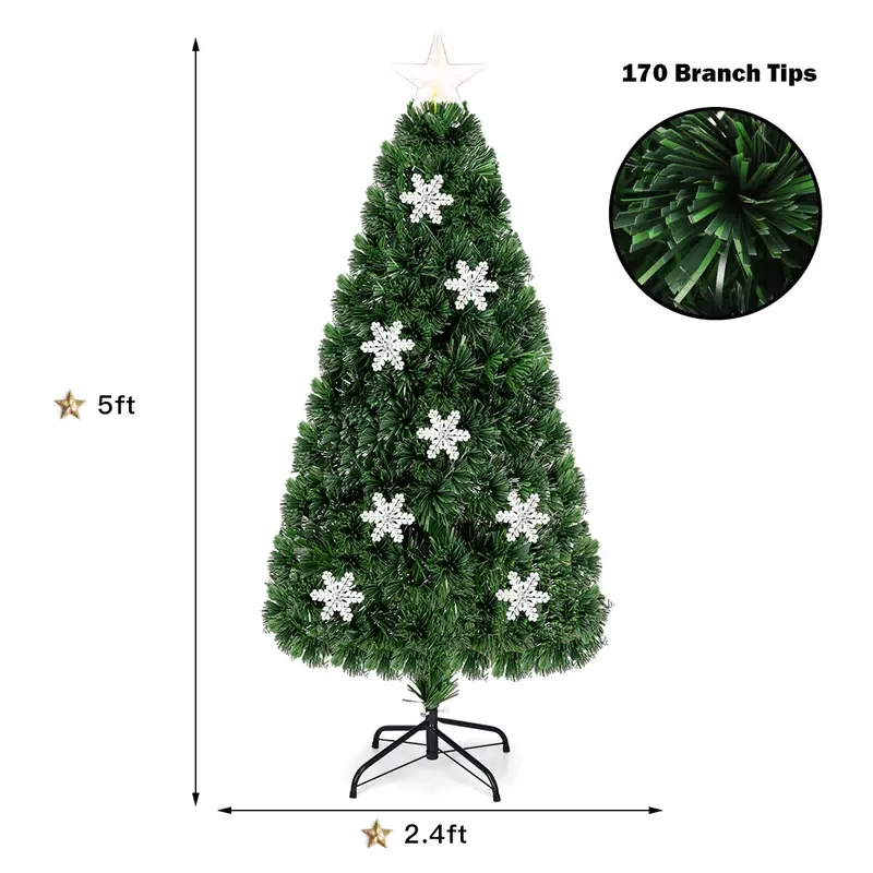 Fiber Optic Artificial Christmas Tree — Twinkling Light Effects & Pre-Lit Convenience