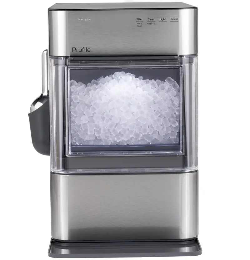 GE Profile Opal 2.0 Smart Pellet Ice Maker – Wi-Fi-Enabled 38 lbs/Day Nugget Ice Machine with Scale-Inhibiting Filter & Stainless Steel Housing