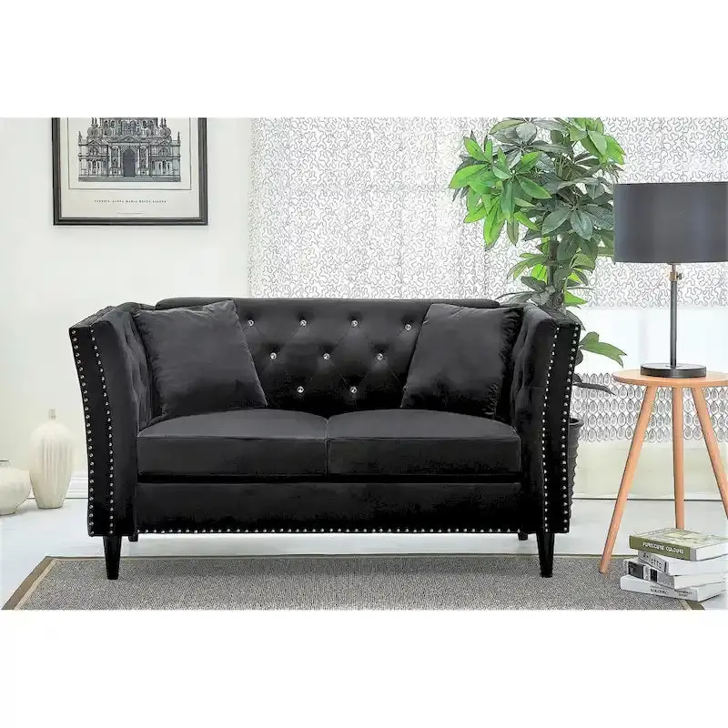 Gracewood Hollow Sukikim Velvet Loveseat – Modern Two-Seat Sofa with Plush Upholstery