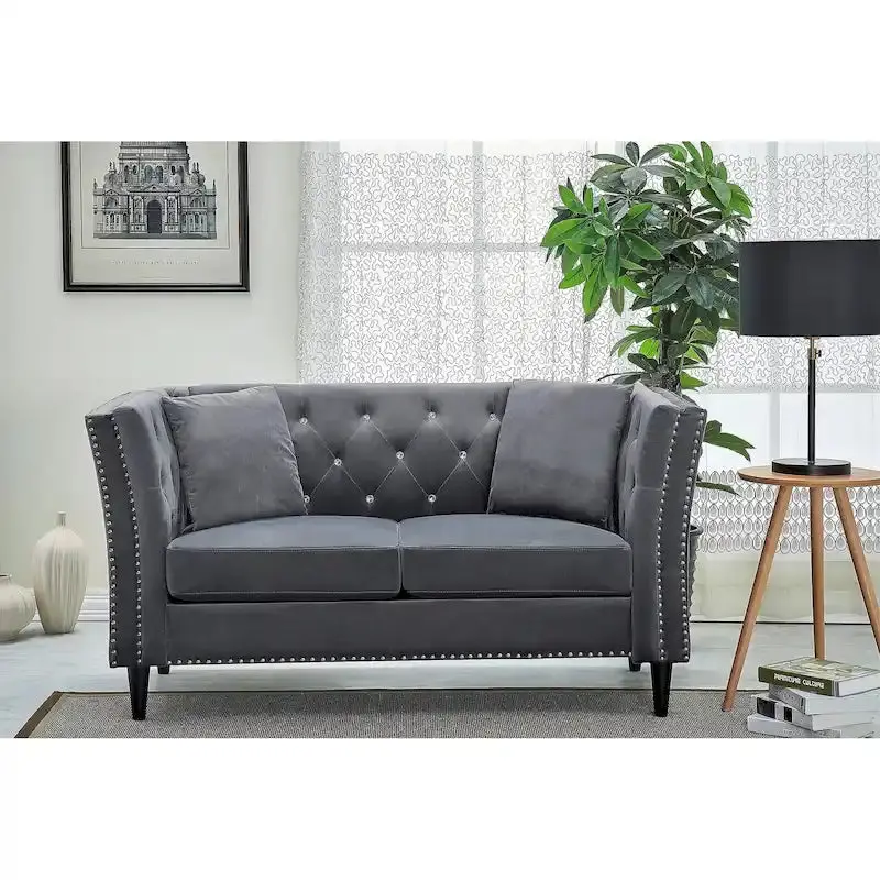 Gracewood Hollow Sukikim Velvet Loveseat – Modern Two-Seat Sofa with Plush Upholstery