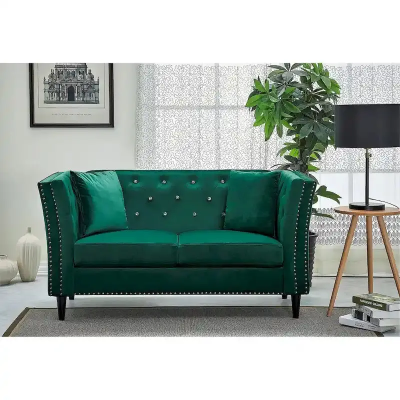Gracewood Hollow Sukikim Velvet Loveseat – Modern Two-Seat Sofa with Plush Upholstery