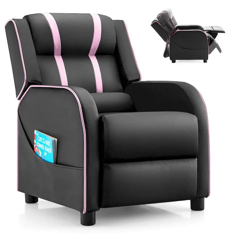 Gymax Kids’ Ergonomic Leatherette Recliner – Adjustable Footrest Armchair with Lumbar Support 2