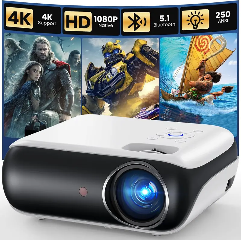 HAPPRUN Google TV 4K UHD Projector — Voice-Controlled Home Theater Experience with Integrated Streaming 2