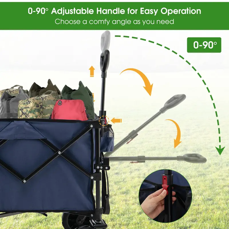 Heavy-Duty Collapsible Wagon Cart – Adjustable-Height Utility Hauler for Gear and Supplies 2