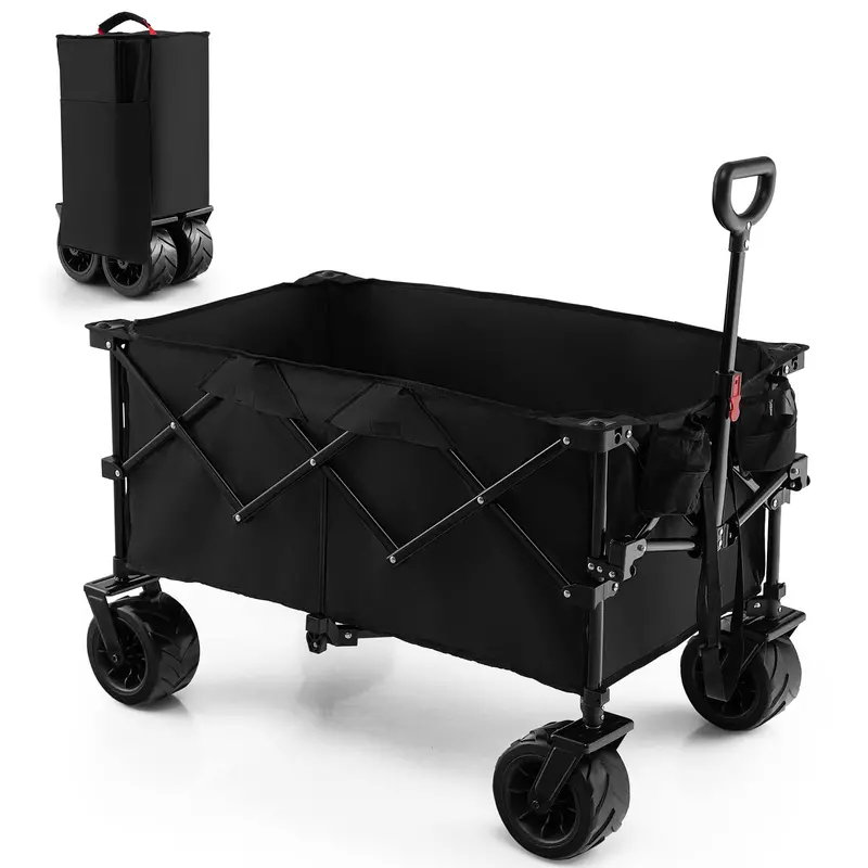 Heavy-Duty Collapsible Wagon Cart – Adjustable-Height Utility Hauler for Gear and Supplies