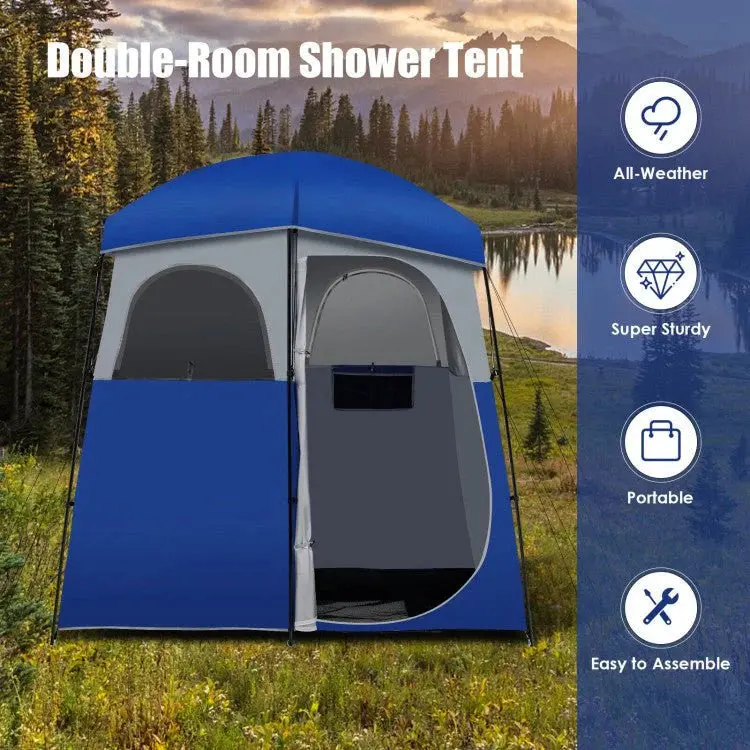 Heavy-Duty Double-Room Camping Privacy Shelter – Multi-Function Shower & Toilet Tent with Integrated Carry Bag 2