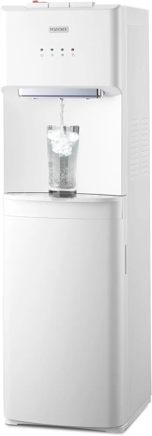Igloo Sleek Black & Stainless Steel Top-Load Hot and Cold Water Dispenser