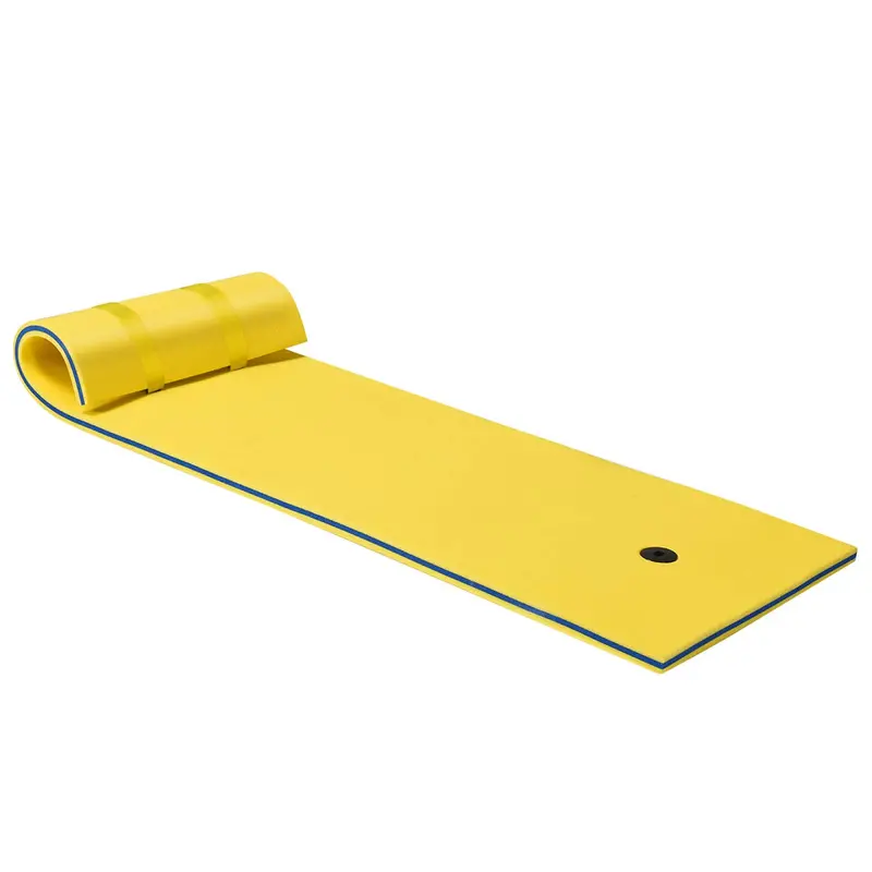 Inflatable Floating Pool Mat – 83" x 26" Water Pad with Built-In Rollable Pillow for Comfortable Lounging