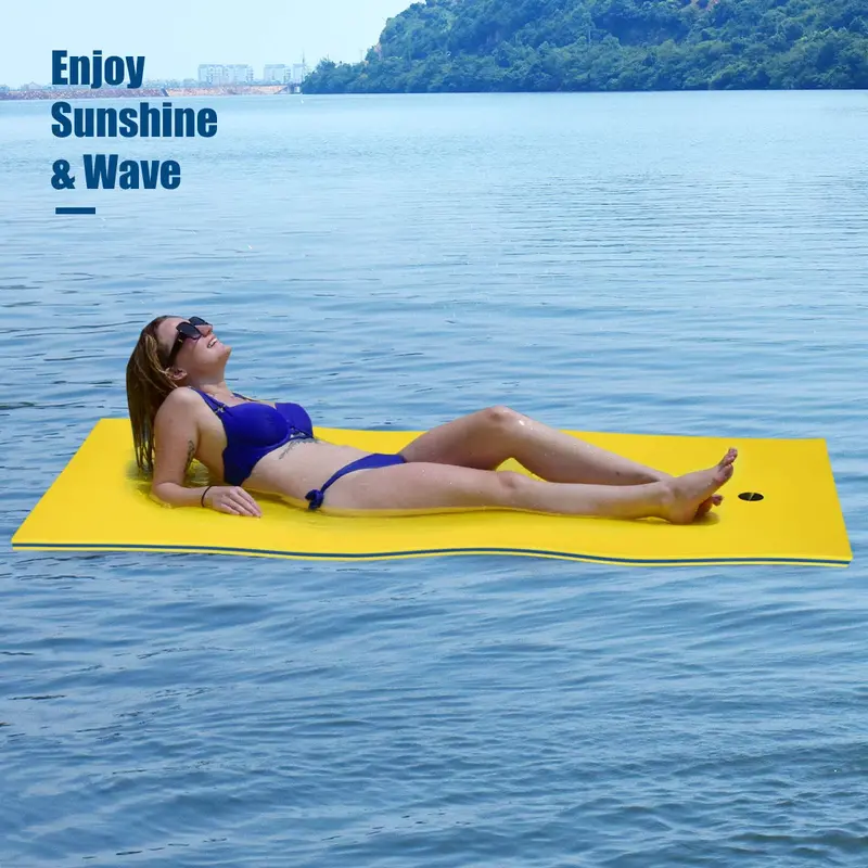 Inflatable Floating Pool Mat – 83" x 26" Water Pad with Built-In Rollable Pillow for Comfortable Lounging